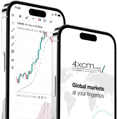 4XVC trading app on two phones