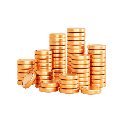 Stacks of gold coins
