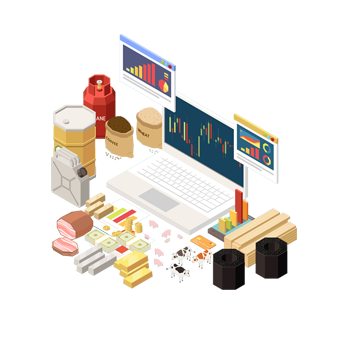 Isometric stock market desk