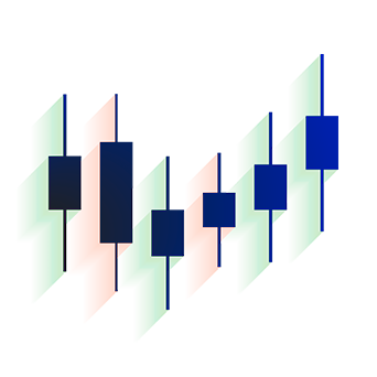 Candlestick chart illustration